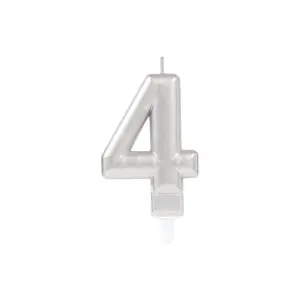 Amscan 4 Metallic Candles Silver (One Size)