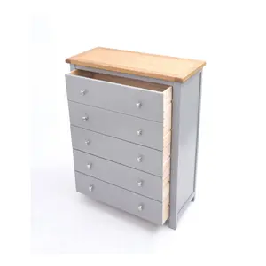 Mirano 5 Drawer Chest of Drawers Chrome Knob