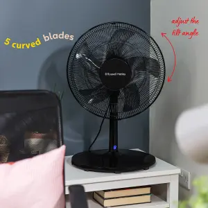 Russell Hobbs Pedestal Fan 3 in 1 Black Electric Cooling with Remote RHMPF3IN1B