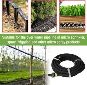 Aqua Drop Soaker Garden Hose-15m Flexible Hose Pipe-Premium Recycled Rubber Irrigation Pipe with 20 Soaker Hose Pegs