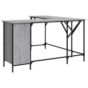 Berkfield Desk Grey Sonoma 141x141x75 cm Engineered Wood