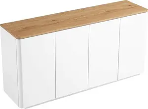 Agnes Curved Edge 150cm Wide Sideboard, White - Daals - Sideboard