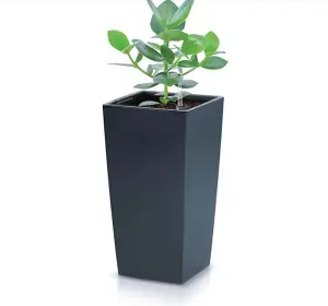 Tall Planter Plant Pot Square Concrete Effect Flower Indoor Outdoor Garden Patio H50cm/W26,5cm Anthracite