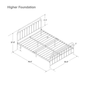 Bright Pop Metal Bed White, Double