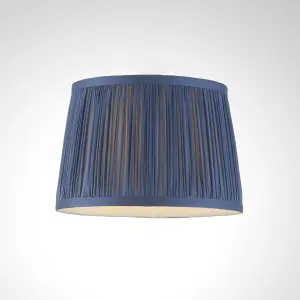 Tapered Cylinder Lamp Shade - Midnight Blue Silk - 40W E27 or B22 golf