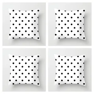 Kearna Black/White Throw Pillow Cover (Set of 4) Polka Dot