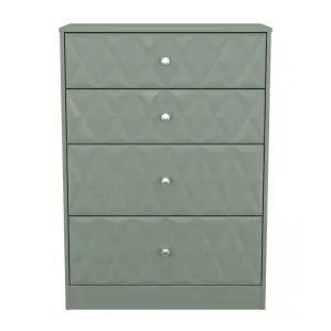 San Jose Ready assembled Green 4 Drawer Chest (H)1063mm (W)766mm (D)395mm