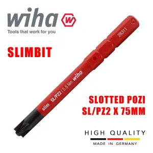 Wiha Slimbit Screwdriver Plusminus pozidrive SL PZ2 1000v VDE Electrician 34590