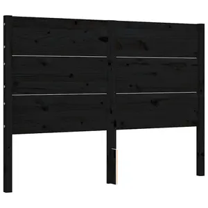 Berkfield Bed Frame with Headboard Black 120x200 cm Solid Wood