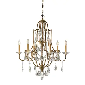 6 Bulb Chandelier Hanging Pendant Ceiling Light Oxidized Bronze LED E14 60W Bulb