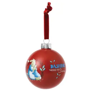 Mrs. Rabbit and Peter Rabbit Merry Christmas Bauble