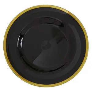 Maison by Premier Ida 33cm Black Glass Charger Plate