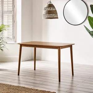 Furniturebox UK Lynton Small Walnut Colour Wooden Dining Table & 4 Dining Chairs