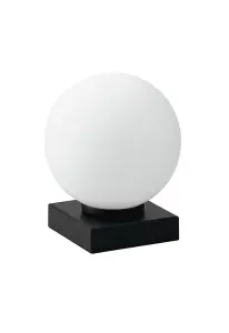 Luminosa Enoire Globe Table Lamp, Black, Opal, E14