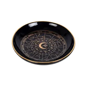 Something Different Astrology Wheel Incense Holder Black/Gold (One Size)