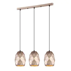 Luminosa Modern Hanging Pendant Golden Champagne 3 Light , E27