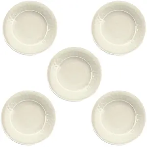 Purely Home Crackle Cream Melamine Dinner Plates - Set of 5