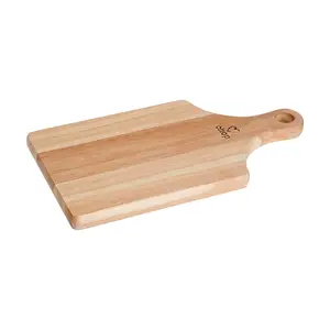 Interiors by Premier Small Rubberwood Paddle Chopping Board, Cutting Board for Kitchen, Stylish Natural Wood Chopping Board