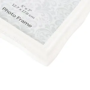 Traditional and Elegant Mat White Resin 5x7 Picture Frame Landscape or Portrait