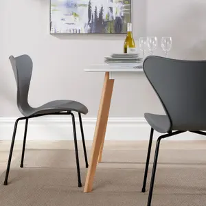 Home Source Fleur Table and 4 Grey Penny Chairs