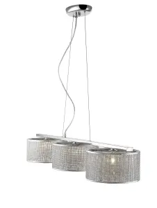 Luminosa Spring 3 Light Ceiling Pendant Silver, G9