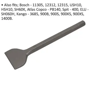 75 x 380mm Wide Impact Chisel for Bosch and Compatible Demolition Breakers