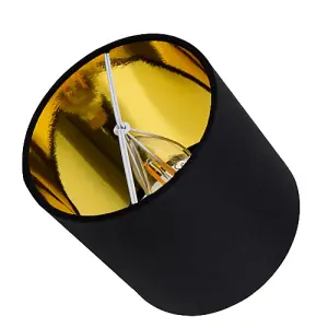 Contemporary Black Cotton 6 Clip-On Candle Lamp Shade with Shiny Golden Inner