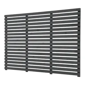 Grey Coated Garden Wood Fence Privacy Fence 180cm W x 90cm H