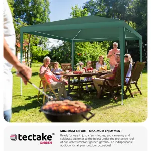 Gazebo Baraban - 3 x 3 m, with 3 side panels, weather & UV-resistant, guy ropes incl. - green