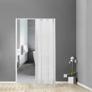 Multifold White PVC Accordion Door Space Saving Solution for Bedrooms and Home H 203 x W 87 cm