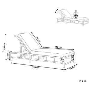 Sun Lounger Wood Light Wood LIGURE