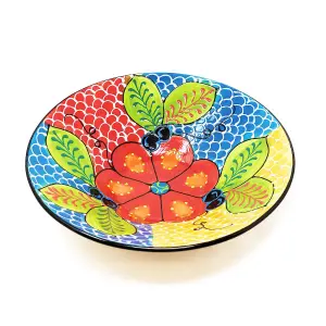 Classic Spanish Hand Painted Pattern Kitchen Dining Extra Large Conical Bowl 38cm Fish Scales