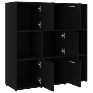 Berkfield Book Cabinet Black 90x30x90 cm Engineered Wood