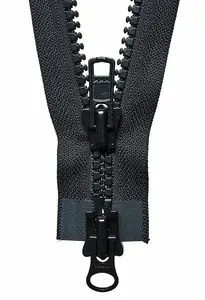 TWO-WAY O/E ZIP 61CM - Vislon Heavy Two-Way Open End Zip: 61cm: Black - YKK