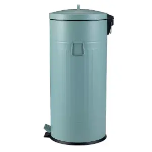 Charles Bentley 30L Retro Steel Waste Rubbish Kitchen Pedal Bin Heritage Green