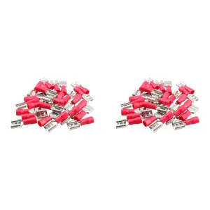 Female Red Electrical Cable Wire Spade Terminals Crimps Connectors 50pc