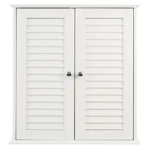 Maison by Premier Shutter White Wood 2 Door Wall Cabinet