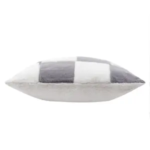 Heya Home Cozee Check Faux Fur Feather Filled Cushion