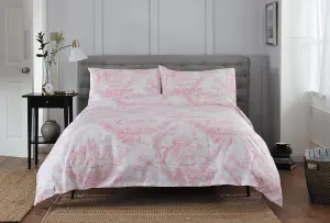 The Lyndon Company Toile De Jouy  Duvet Cover Pink