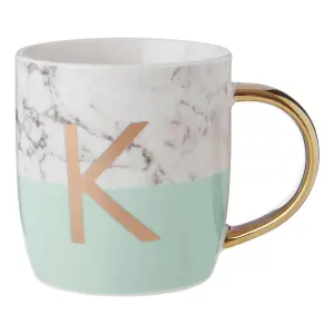 Maison by Premier Mimo Pastel Green K Letter Monogram Mug