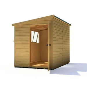 Shire Norfolk Workshop Pent Shed 9x6 Double Door 19mm Loglap Style B