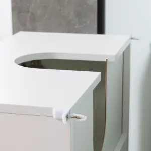 kleankin Bathroom Pedestal Under Sink Cabinet with Storage Shelf Double Door