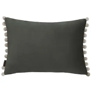 Paoletti Fiesta Velvet Pom Pom Feather Filled Cushion