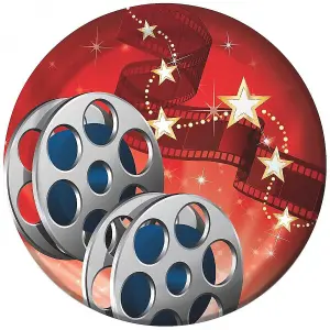 Creative Party Hollywood Lights Party Plates (Pack of 8) Red/Silver (One Size)