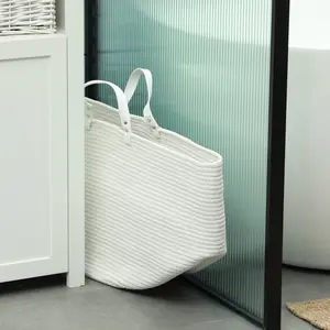 Laundry Basket Cream / 35.5cm H x 56cm W x 56cm D