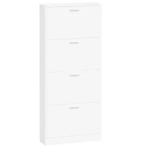 Shoe Cabinet White 59x17x150 cm Engineered Wood