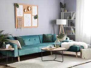 Corner Sofa VADSO Emerald Green Velvet Left Hand