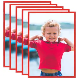 Berkfield Photo Frames Collage 5 pcs for Wall or Table Red 70x90 cm MDF