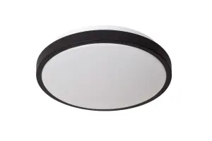 Lucide Dasher Modern Flush ceiling light Bathroom 29,3cm - LED - 1x12W 2700K - IP44 - Black