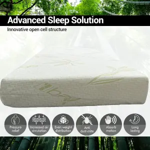 2" Bamboo Memory Foam Mattress Topper For Super King Bed (150cm x 200cm + 2.5cm)